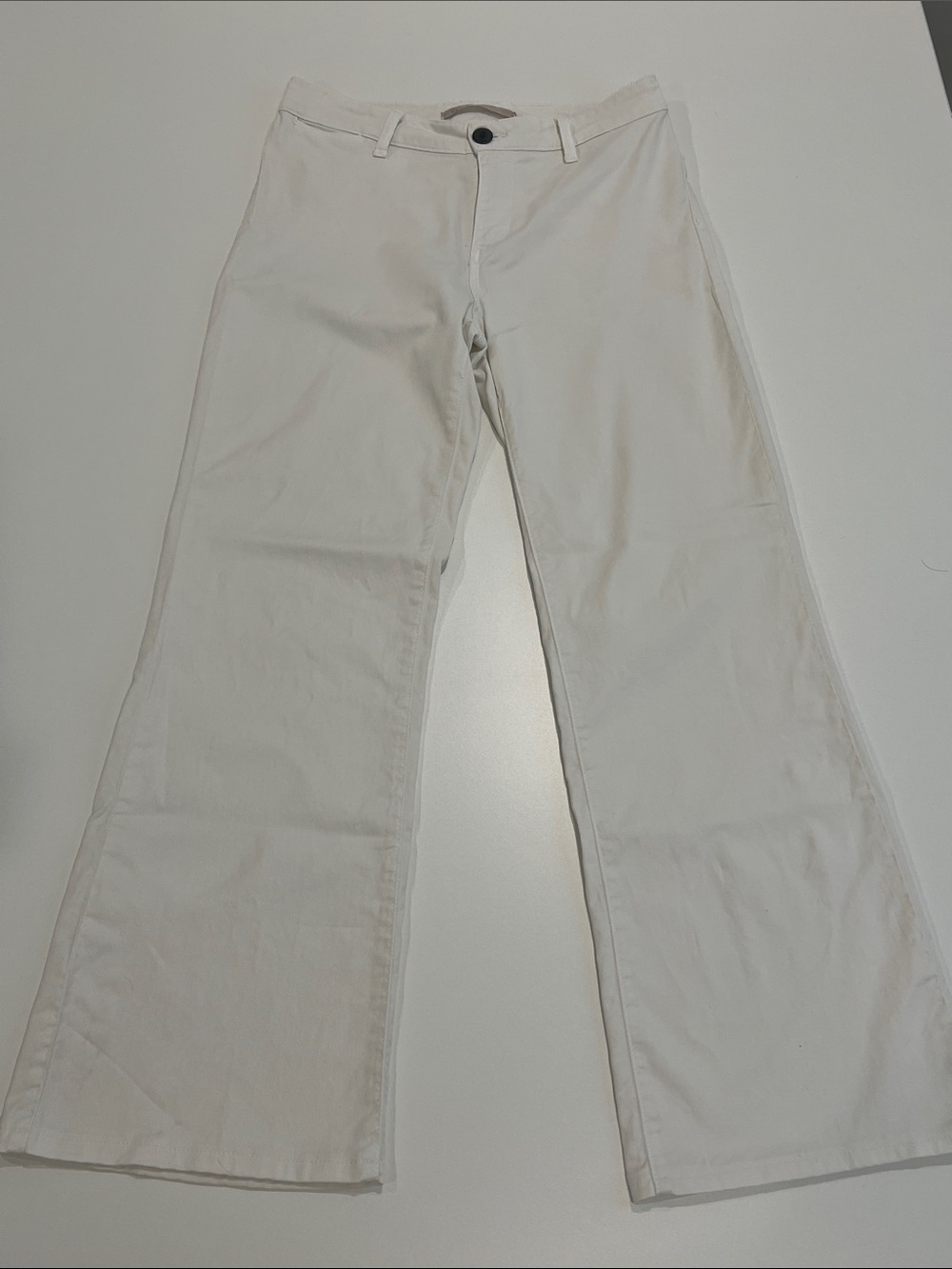 VINCE White FARRAH Sz 30 Flare Wide Leg Bootcut Pants Lightweight Jeans Mid High